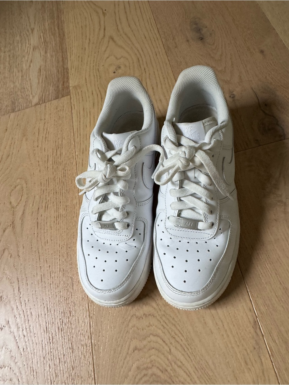 Nike All-White Low-Top Leather Sneakers - worn 2-3 times